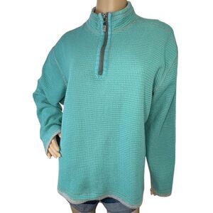Paradise Collection Quarter Zip Waffle Style Pullover Sweatshirt